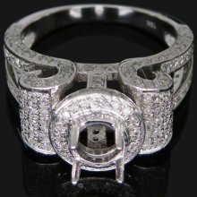 Jewelry Sets Vintage Round 5.5mm 14kt White Gold Diamond Engagement Setting Ring YWR00103
