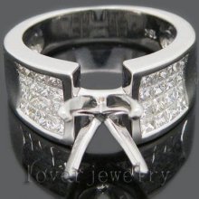 Jewelry Sets Vintage Round Cut 6.5mm 18kt White Gold 1.50Ct Diamond Engagement Semi Setting Ring