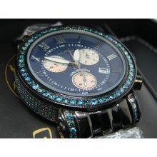 Joe Rodeo/jojo/aqua Master Blue Watch 5.50 Ct Jcl110