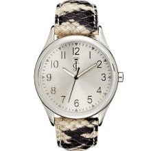 Juicy Couture Women's Darby Natural Cream Python Embossed Leather Watch