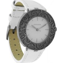 Kahuna Ladies White Leather Strap Watch