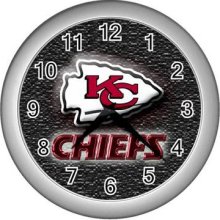 Kansas City ChiefsPlastic Frame Plastic Face Silver Wall Clock 08