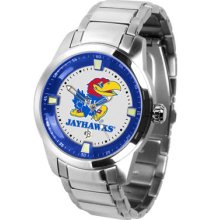 Kansas Jayhawks Mens Titan Steel Watch