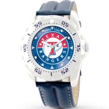 Kay Jewelers Men s MLB Watch Texas Rangers Stainless Steel/Leather- Men's Watches