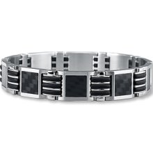 Kay Jewelers Men's Bracelet Carbon Fiber Stainless Steel- Men's