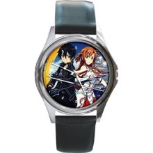 Kazuto Kirito Yuuki Asuna Sword Art Online Manga Anime Leather Watch wristwatch