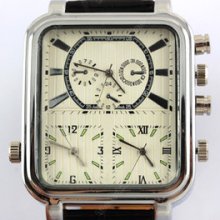 Kdq11 White Punk Men's Wrist Watch 3 Dials Movements Quartz Sce-0257-white