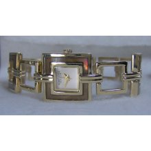 Kenneth Cole Goldtone W/brown Irridencent Bracelet Type Watch