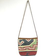 Kilim Tapestry Leather Cross Body Bag