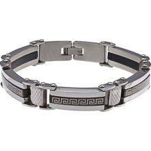 La Preciosa Stainless Steel Greek Key Design Bracelet