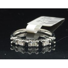 Ladies 10k White Gold Black & White Diamond Engagement Ring Wedding Band .50 Ct.