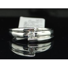 Ladies 14k White Gold .15c Diamond Ring Wedding Band