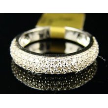 Ladies Dome White Gold Diamond Wedding Band Ring 1.0 Ct