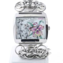 Ladies Ed Hardy ly-or Lynx Orchid Stainless Steel 316l Watch White Dial 7