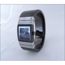 Ladies Elegant Black Gun-metal Steel Bangle Karen Millen K033 Fashion Watch