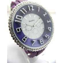 Ladies Henley Diamante Crystal Purple Glamour Watch Gift H87