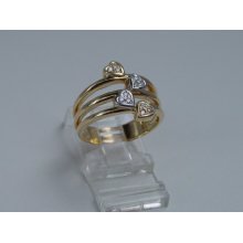 Ladies Modern 14k Hearts & Diamonds Ring