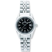 Ladies Mountroyal Stainless Steel Black Dial Watch