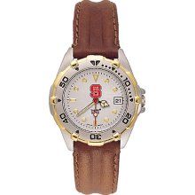 Ladies North Carolina State University All Star Watch With Leather Strap