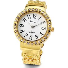 Ladies Vintage Style Silver Gold Tone CZ Bangle Watch ...