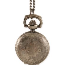Ladies Watch Pendant - Antique Silver Shield Design-Victorian/Steampunk
