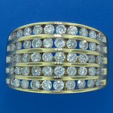 Ladies Wide Channel Diamond Band 1.50 Cwt. 10k Yellow Gold