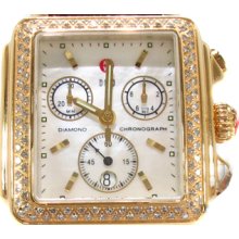 Ladies Women Diamond Michele Watch Deco Gold Tone MWW06A000094 0.60ct