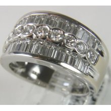 Lady Diamond 18k Solid White Gold Anniversary Band