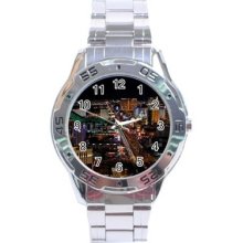 Las Vegas Strip Night Stainless Steel Analogue Watch