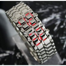 Lava Iron Samurai Metal Led Faceless Mens Boys Women Lady Ladies Bracelet Watch