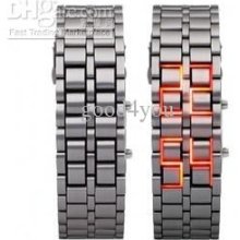 Led Watch Iron Samurai Inspired Volcanic Lava Mens Watches Metal Mix