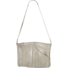 Lee Sands Eelskin Front Pocket Handbag - Stone - One Size