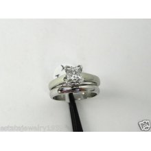 Leo Diamond Ring .99ct Princess Cut Vs1 H-i Color 14k & Plat. Appaised $8555