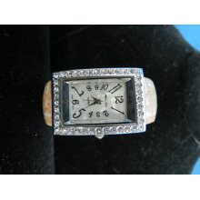 Light Brown Quartz Bangle Cuff Watch