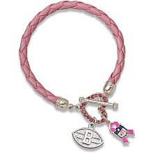 LogoArt Cleveland Browns Breast Cancer Awareness Pink Rope Bracelet