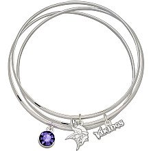 LogoArt Minnesota Vikings 2.5 Inch Crystal Bangle Bracelet