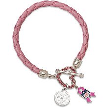 LogoArt Pittsburgh Steelers Breast Cancer Awareness Pink Rope Bracelet