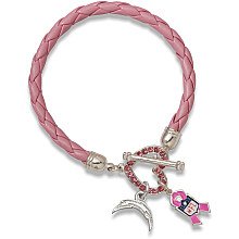 LogoArt San Diego Chargers Breast Cancer Awareness Pink Rope Bracelet