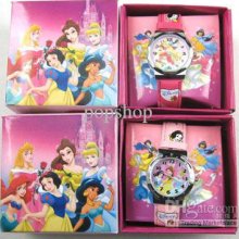 Lots 10 Pcs New Cartoon Beautiful Snow White Wrist Watches Watch Box
