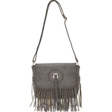 Lou-ella Moon Dancer Collection Gray Crossbody Flap Bag