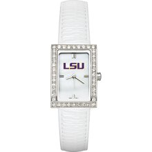 Louisiana State Ladies Allure Watch White Leather Strap