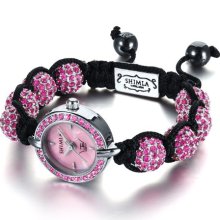 Ltd Ladies Watch Sh 044 -Stone Set Head On A Shimla Fuchsia Stone Bracelet
