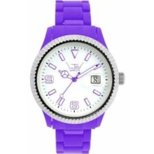 Ltd Watch Unisex Limited Edition Plastic Ex Range Watch Ltd 111002 With Purple Bracelet, White Dial And A Stainless Steel Bezel
