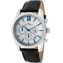 Lucien Piccard Watch 12356-023s Men's Mulhacen Chronograph Silver Dial Black