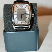 Luxury Emporio Armani Black Leather Watch Ar0409- Sold Out