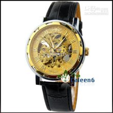 Luxury Winner Brand Hollow Automatic Mechanical Winner Men Leahter S