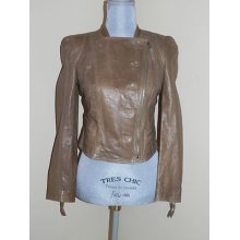 Mcginn Genuine Leather Motorcycle Blazer Jacket In Mocha Bown 2/ Xs $598
