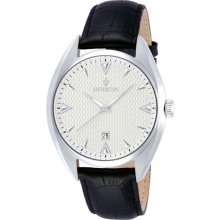 Menâ€™s Invicta Vintage White Dial Quartz Black Leather Watch 12209