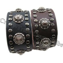 Men/women Clothing Bag Collocation Flower Rivets Genuine Leather Bracelet 169