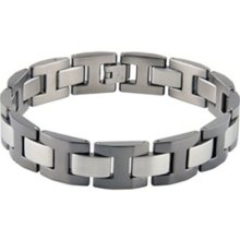 Mens 2 Tone High Polish Stainless Steel Bracelet